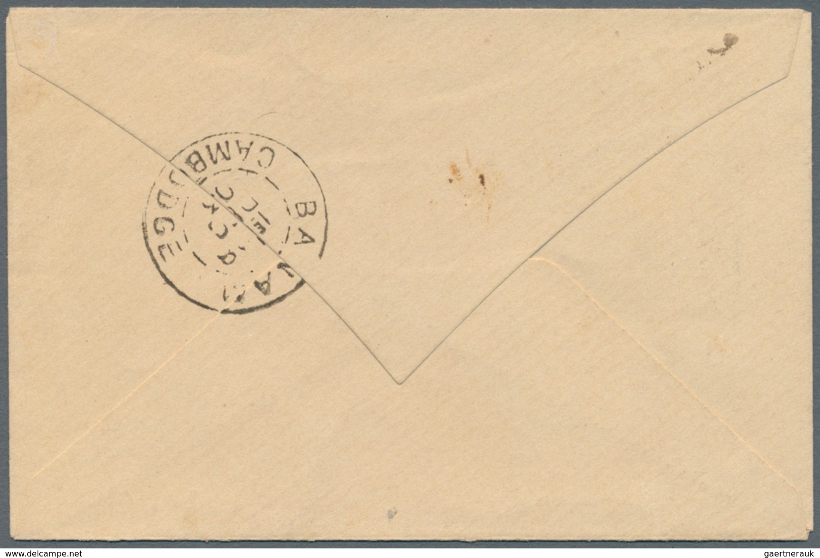 Kambodscha: 1903. French Indo-China Postal Stationery Envelope 5c Yellow- Green Cancelled By Soairie - Cambogia