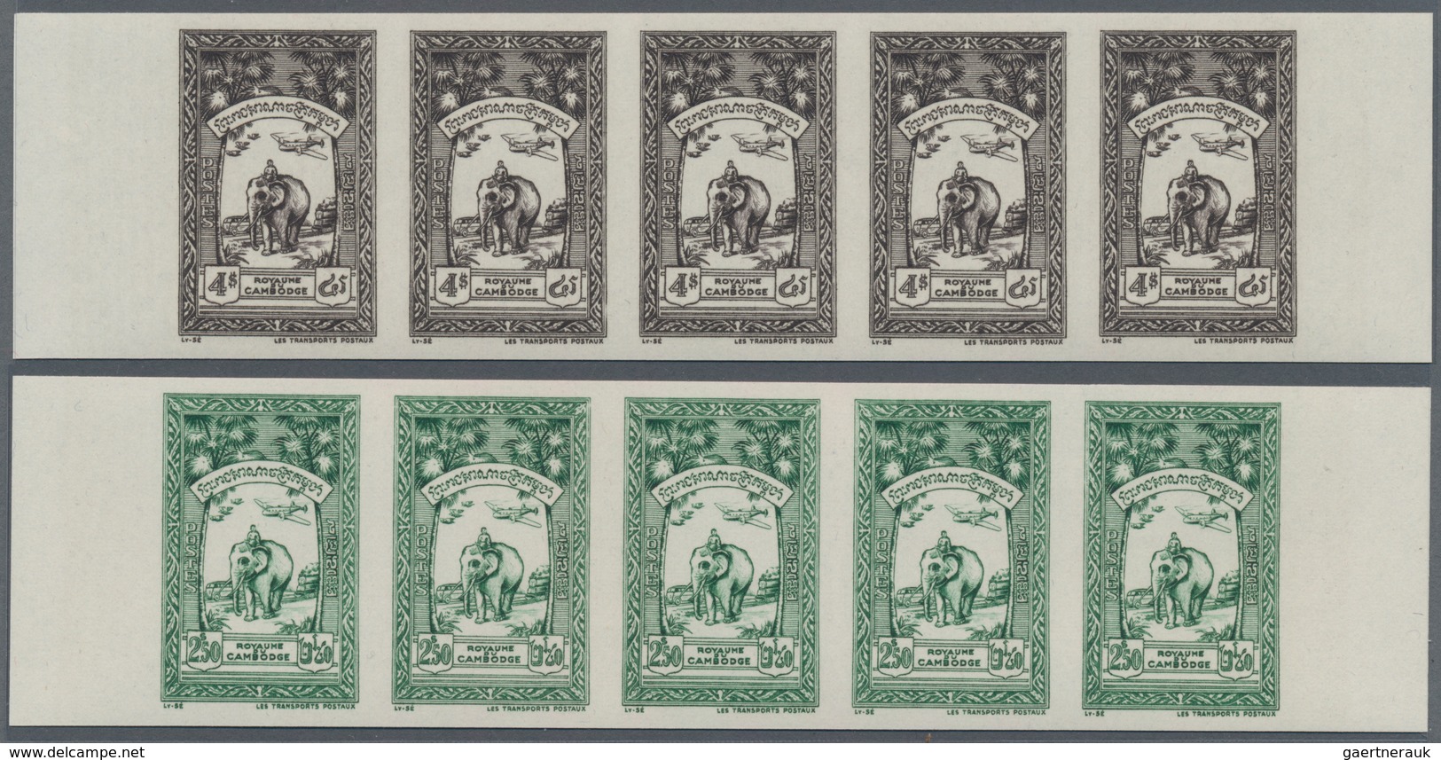 Kambodscha: 1954, Definitive Issue Complete Set Of 20 (Phnom Daun Penh, Angkor Thom, Coat Of Arms An - Cambodia