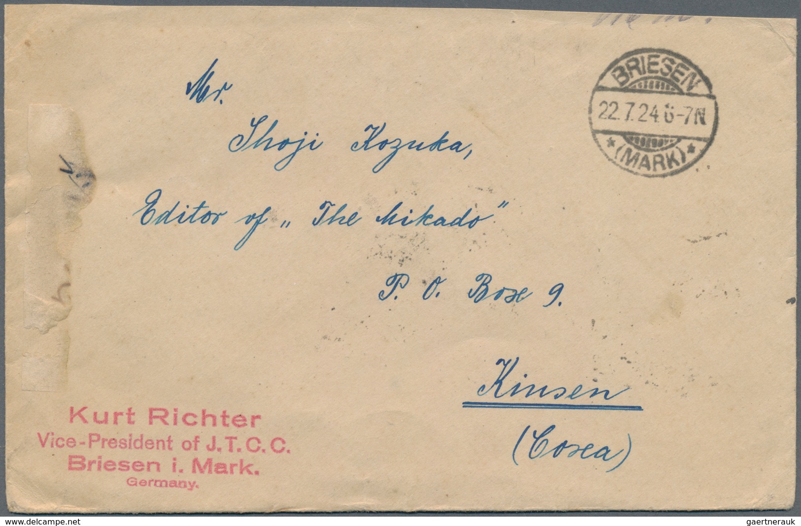 Korea: Incoming Mail, Germany, 1921/25, Four Covers: 1921 To Gensan/Wonsan W. "10.12.25" Arrival; An - Korea (...-1945)