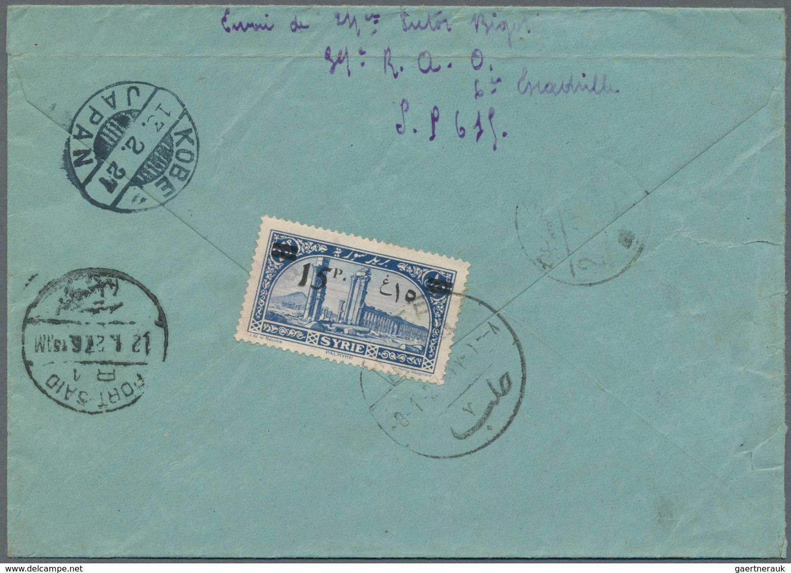 Korea: Incoming Mails, 1926/27, Three Registered Cover To Korea: From Beyrouth/Lebanon 1927 Resp. Al - Korea (...-1945)