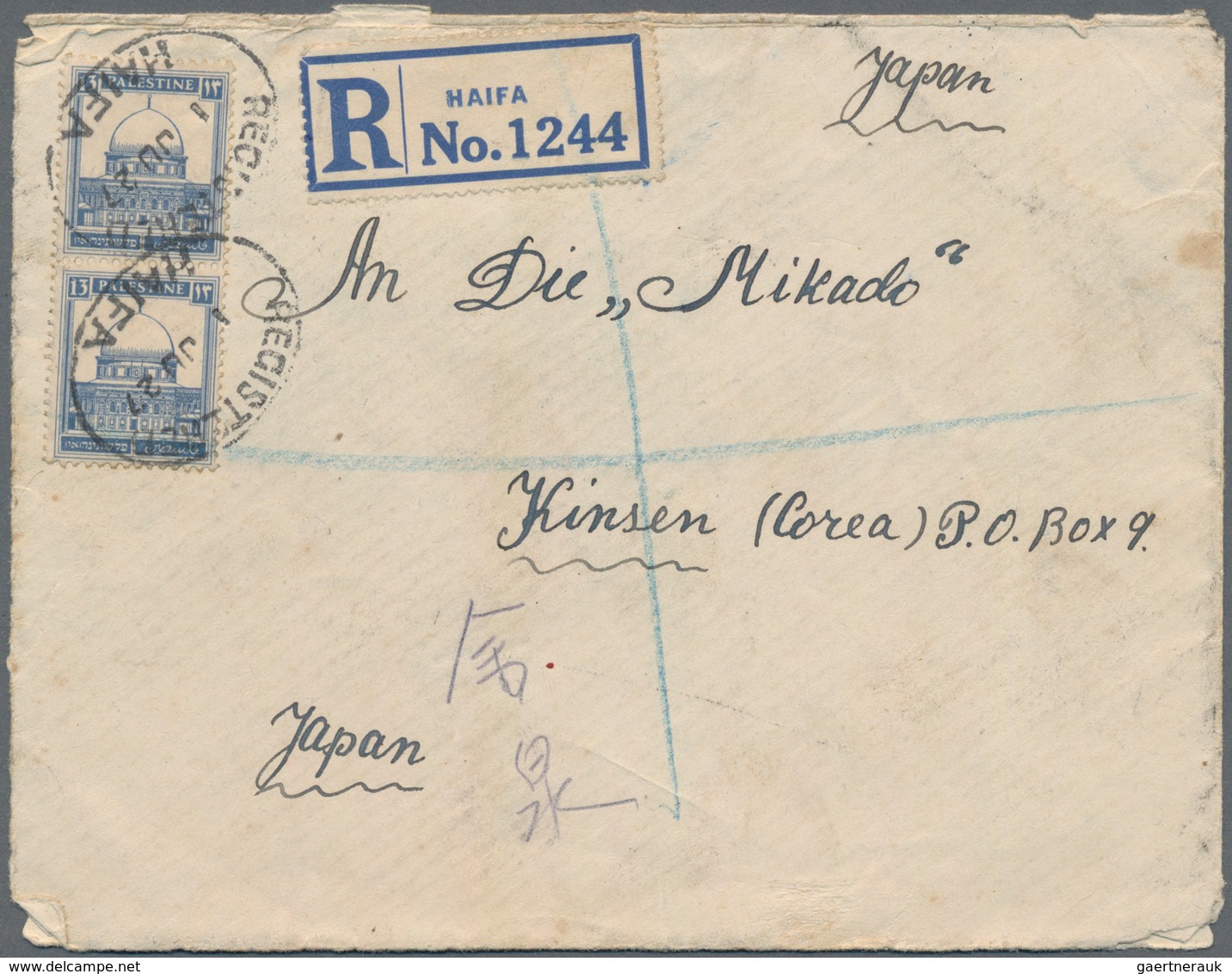 Korea: Incoming Mails, 1926/27, Three Registered Cover To Korea: From Beyrouth/Lebanon 1927 Resp. Al - Korea (...-1945)