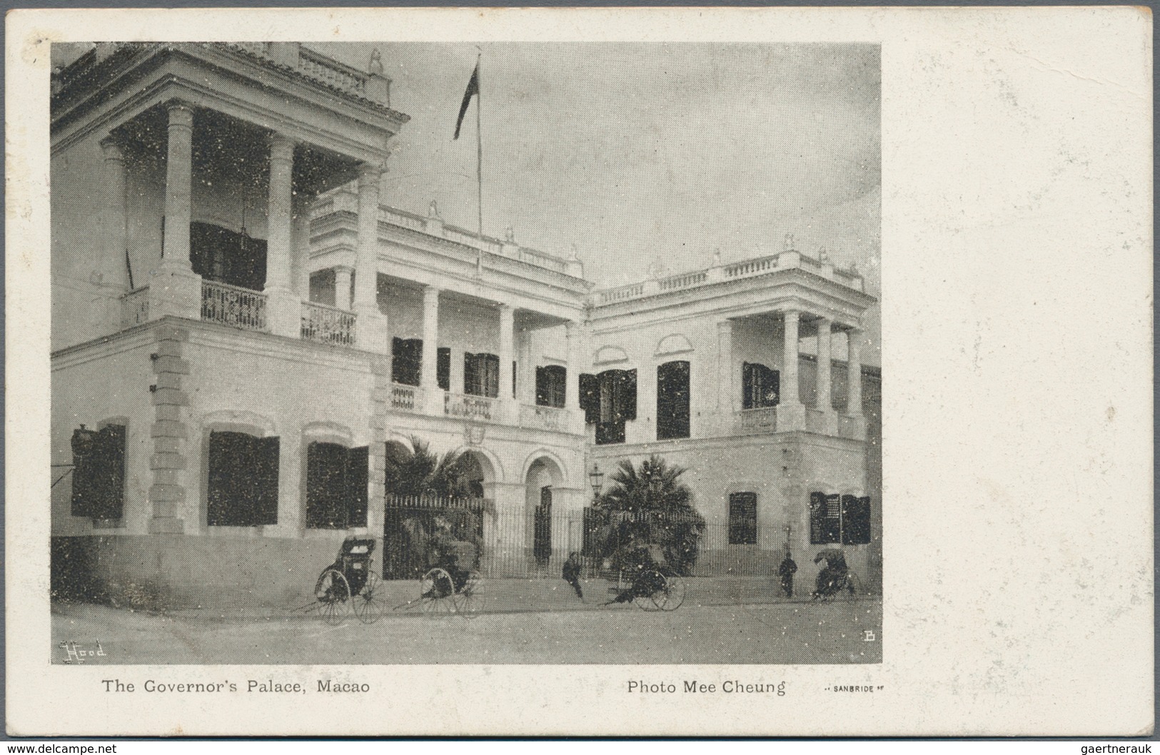 Macau: 1911, Emergency Issue 1 Avo On Ppc ("the Governors Palace, Macao") With "MACAO 18 SET 11" Alo - Other & Unclassified