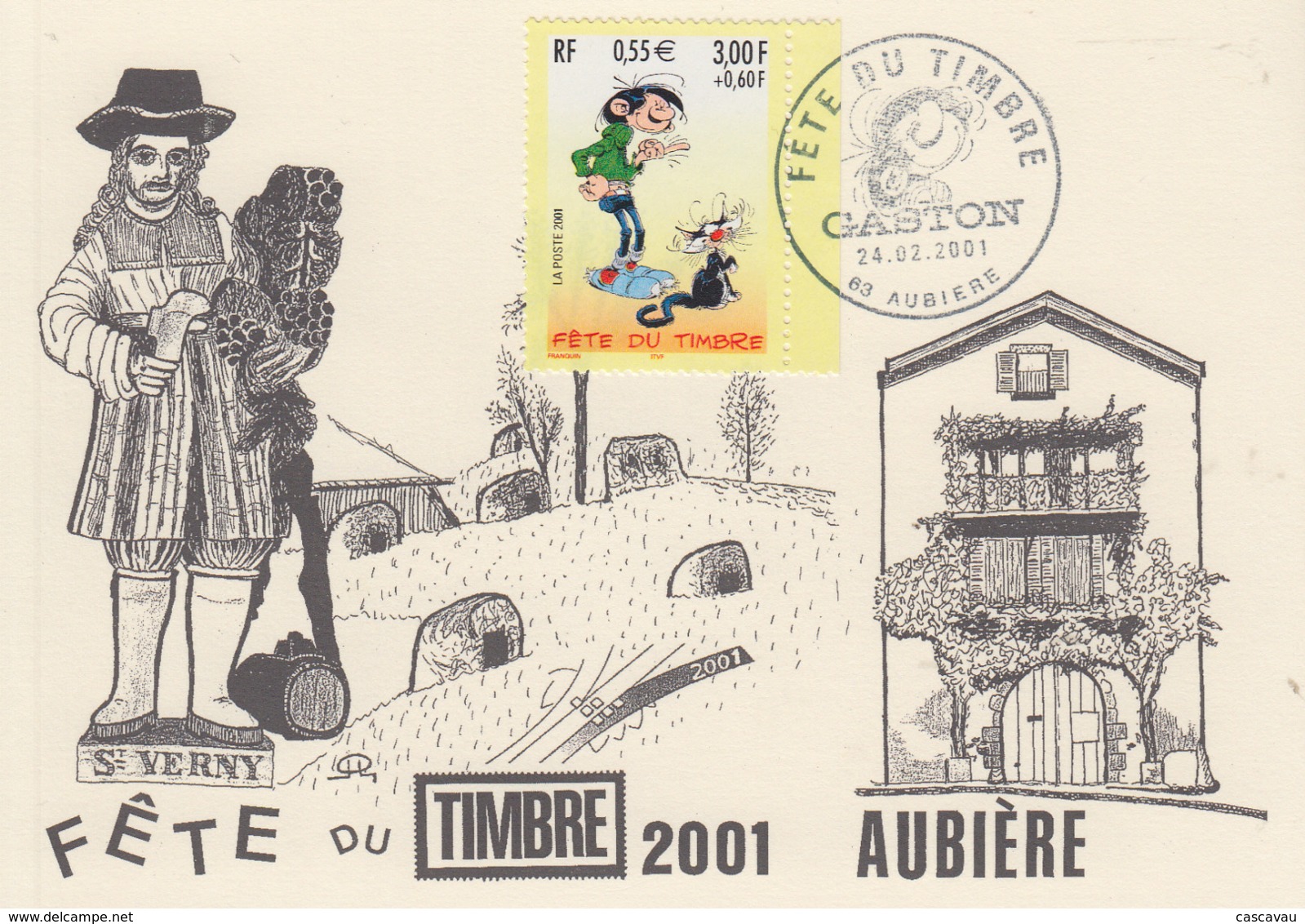 Carte  Locale  1er  Jour   FRANCE   FETE  Du  TIMBRE   AUBIERE  (63)   2001 - Giornata Del Francobollo