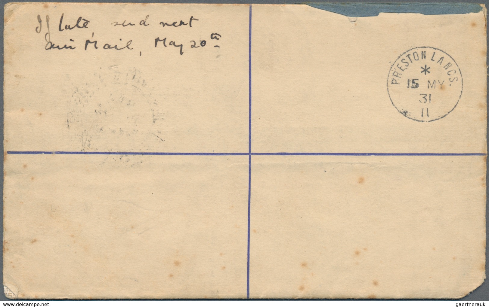 Malaiische Staaten - Negri Sembilan: 1931 TAMPIN: F.M.S. Postal Stationery Registered Envelope 15c., - Negri Sembilan