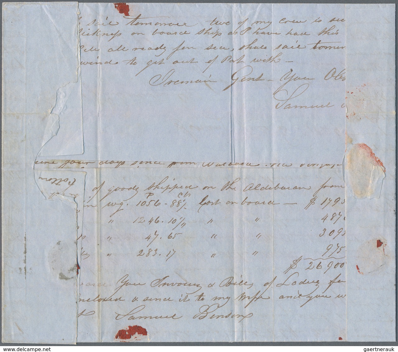 Malaiische Staaten - Penang: 1849, Stampless Folded Letter Addressed To Boston Written From Pinang D - Penang