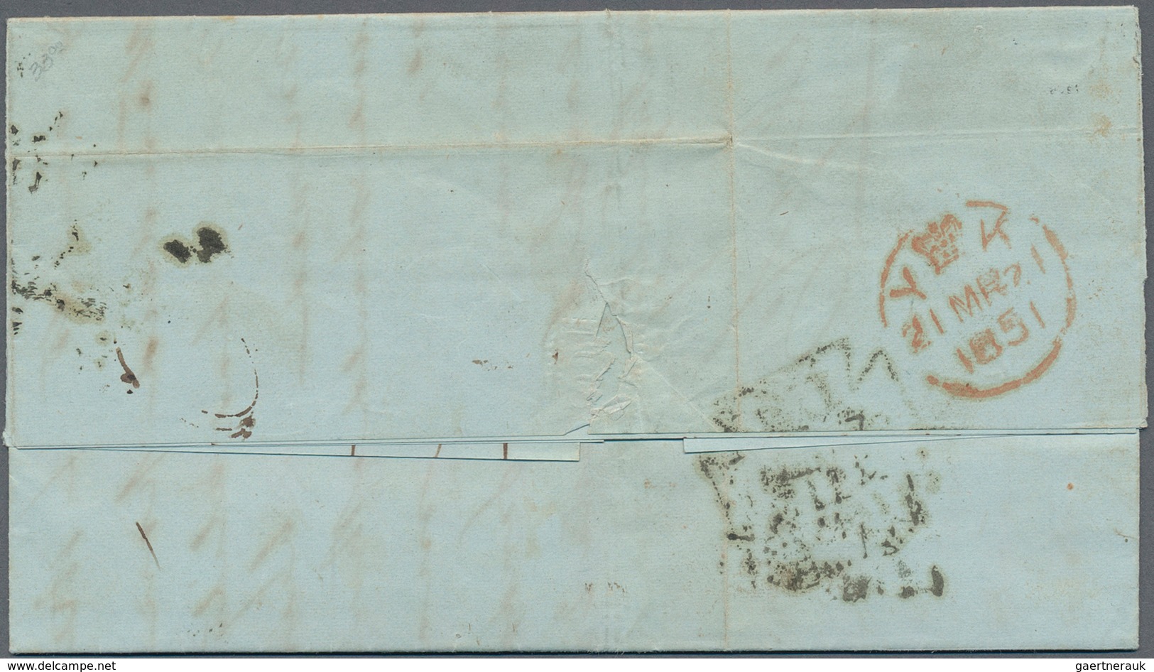 Malaiische Staaten - Penang: 1851, Stampless Folded Letter Addressed To Boston Written From Penang D - Penang