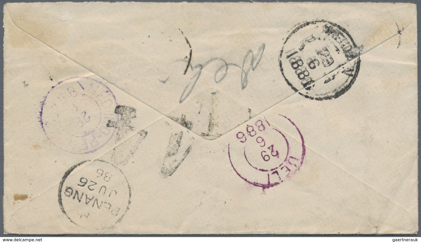 Malaiische Staaten - Penang: 1886: Penang Postage Due Handstamp "14" (Proud UP18) On Back Of Indian - Penang