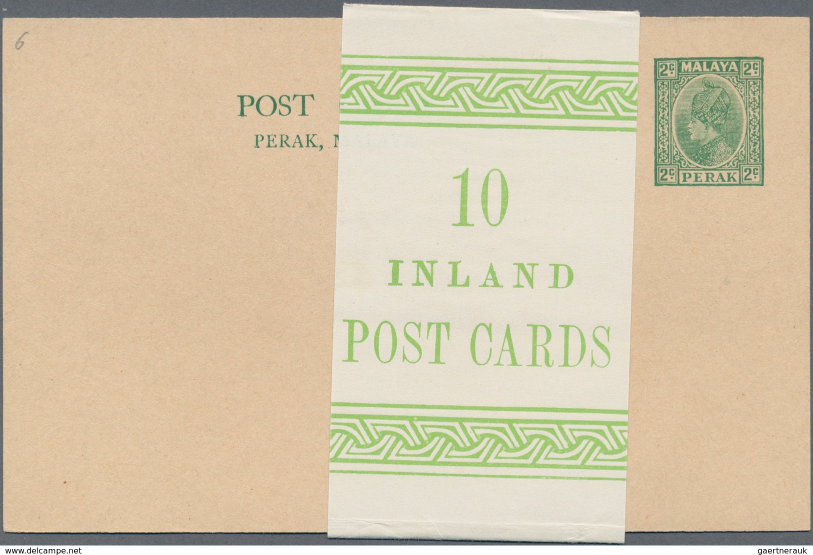 Malaiische Staaten - Perak: 1920 (ca.), Stationery Cards 2 C. Green Resp. 2+2 C. Paid Reply, Both Un - Perak