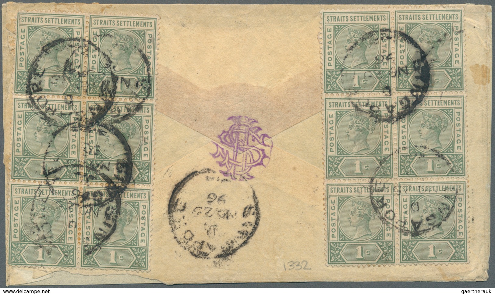 Malaiische Staaten - Sarawak: 1896, Sir Charles Brooke 2c. Brown-red Two Singles Used On Cover With - Other & Unclassified