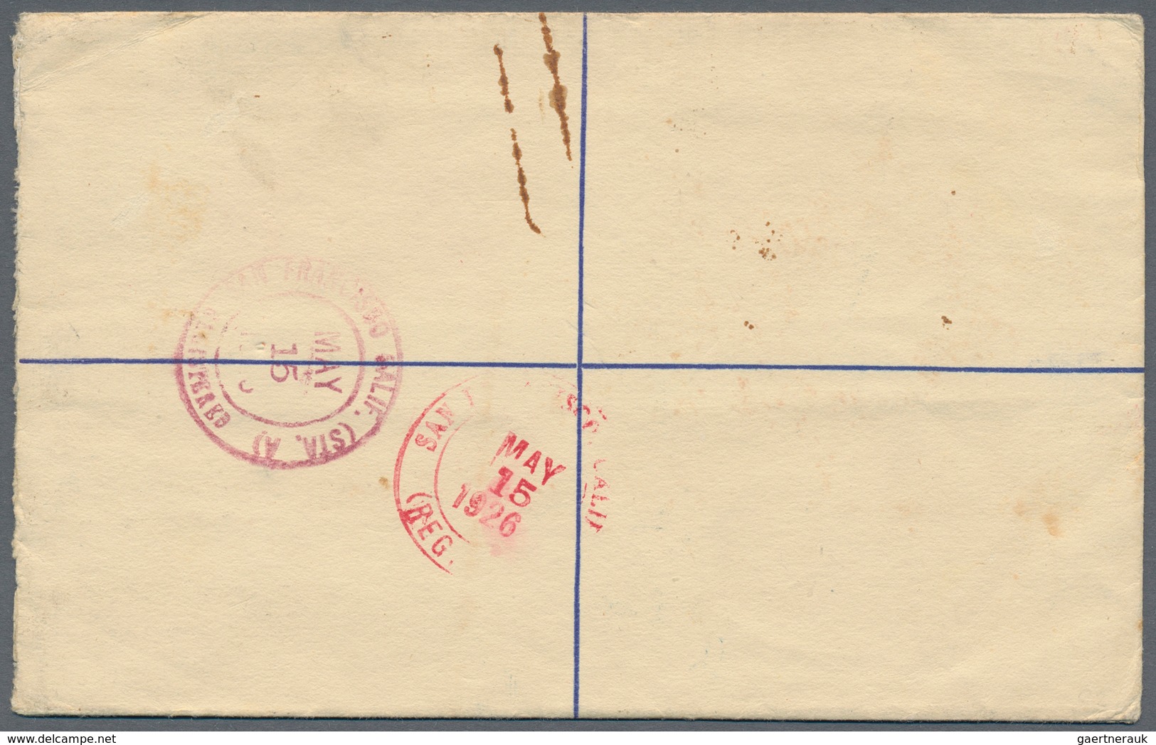 Malaiische Staaten - Sarawak: 1926, 12c Blue Postal Stationery Registered Cover With Additional Fran - Altri & Non Classificati