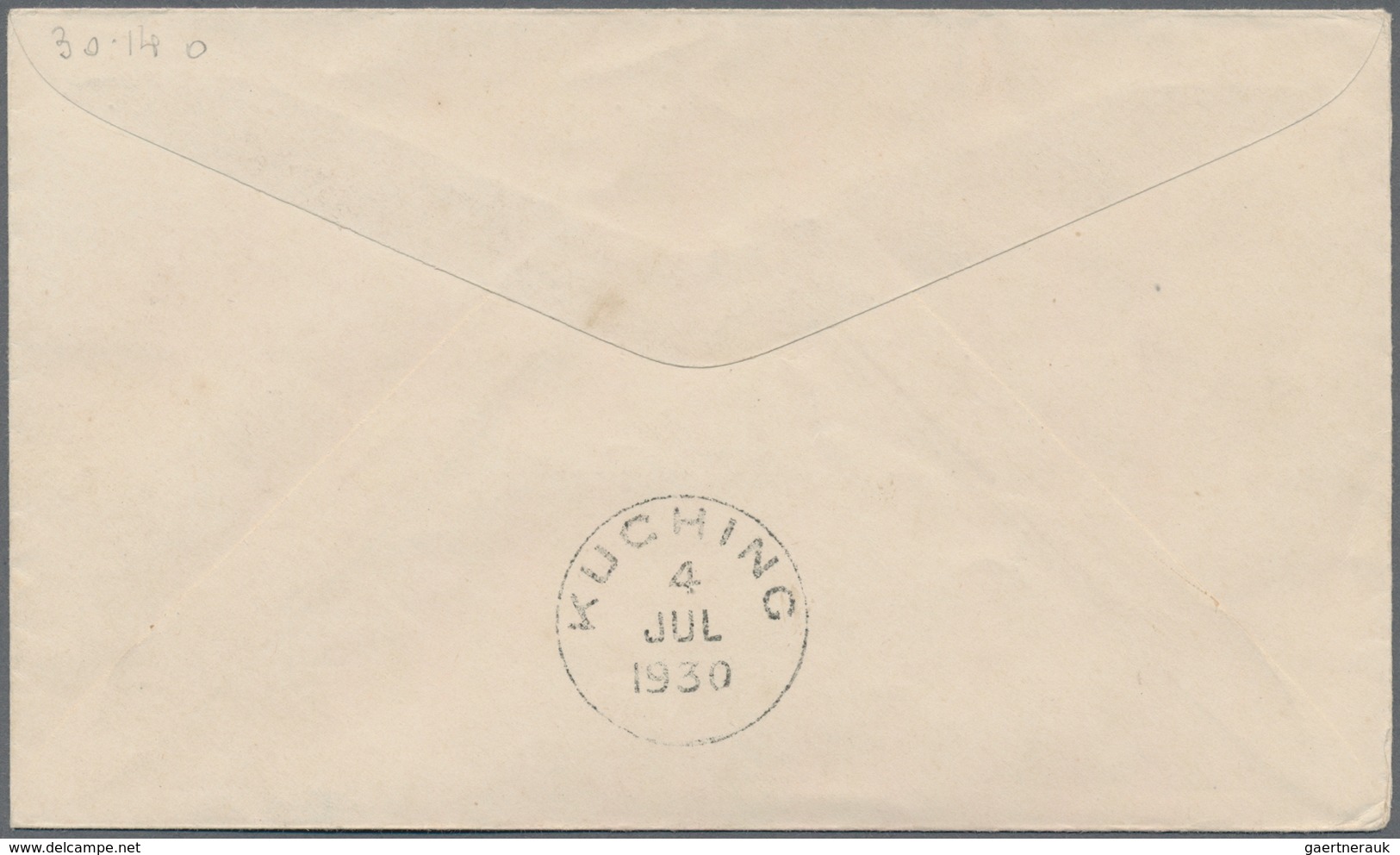 Malaiische Staaten - Sarawak: 1930, 2 C., 4 C. And 8 C. Tied "SIBU 3 JUL 1930" To Air Mail Cover To - Andere & Zonder Classificatie