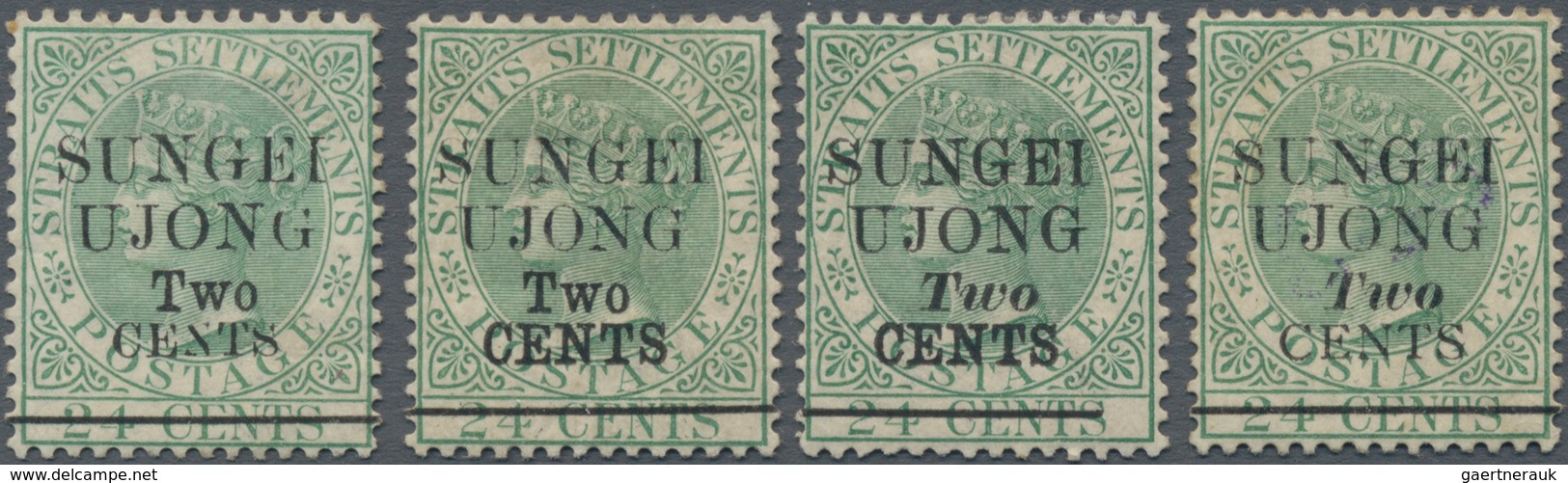 Malaiische Staaten - Sungei Ujong: 1891, "SUNGEI UJONG Two CENTS" Overprinted Complete Set Of Four V - Other & Unclassified