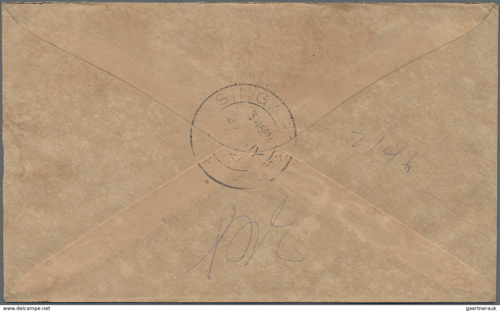 Malaiische Staaten - Trengganu: 1921 Registered Cover From Kuala Trengganu To Singapur Franked By Tr - Trengganu