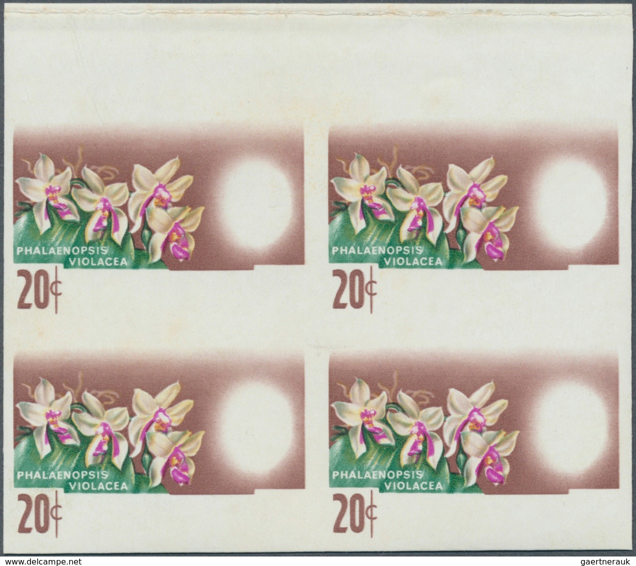 Malaysia: 1965, Orchids Set Of Seven For The Different Malayan States With BLACK OMITTED (country Na - Maleisië (1964-...)