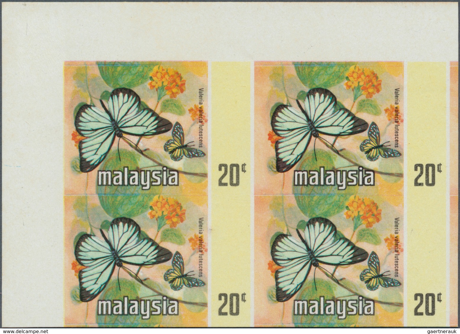 Malaysia: 1971, Butterflies Set Of Seven For The Different Malayan States With BLACK OMITTED (countr - Malaysia (1964-...)