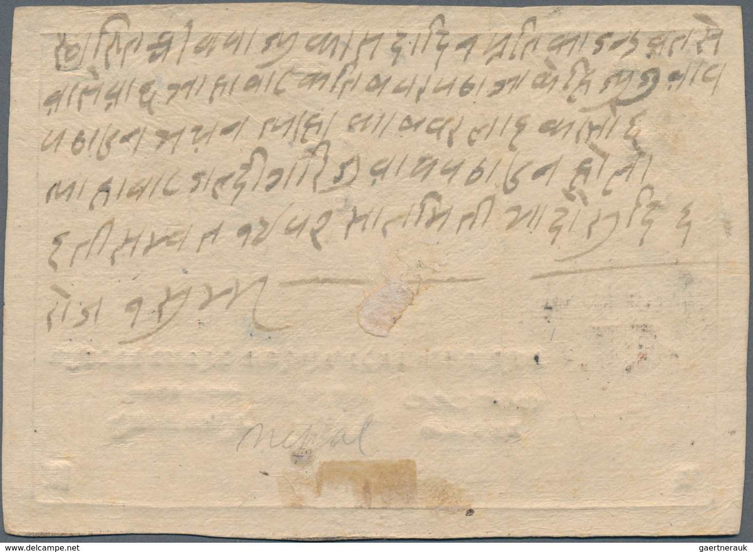 Nepal: 1894 'Horse' Postal Stationery Card, V.d.Wateren No.12, Used From Kathmandu And Cancelled By - Nepal