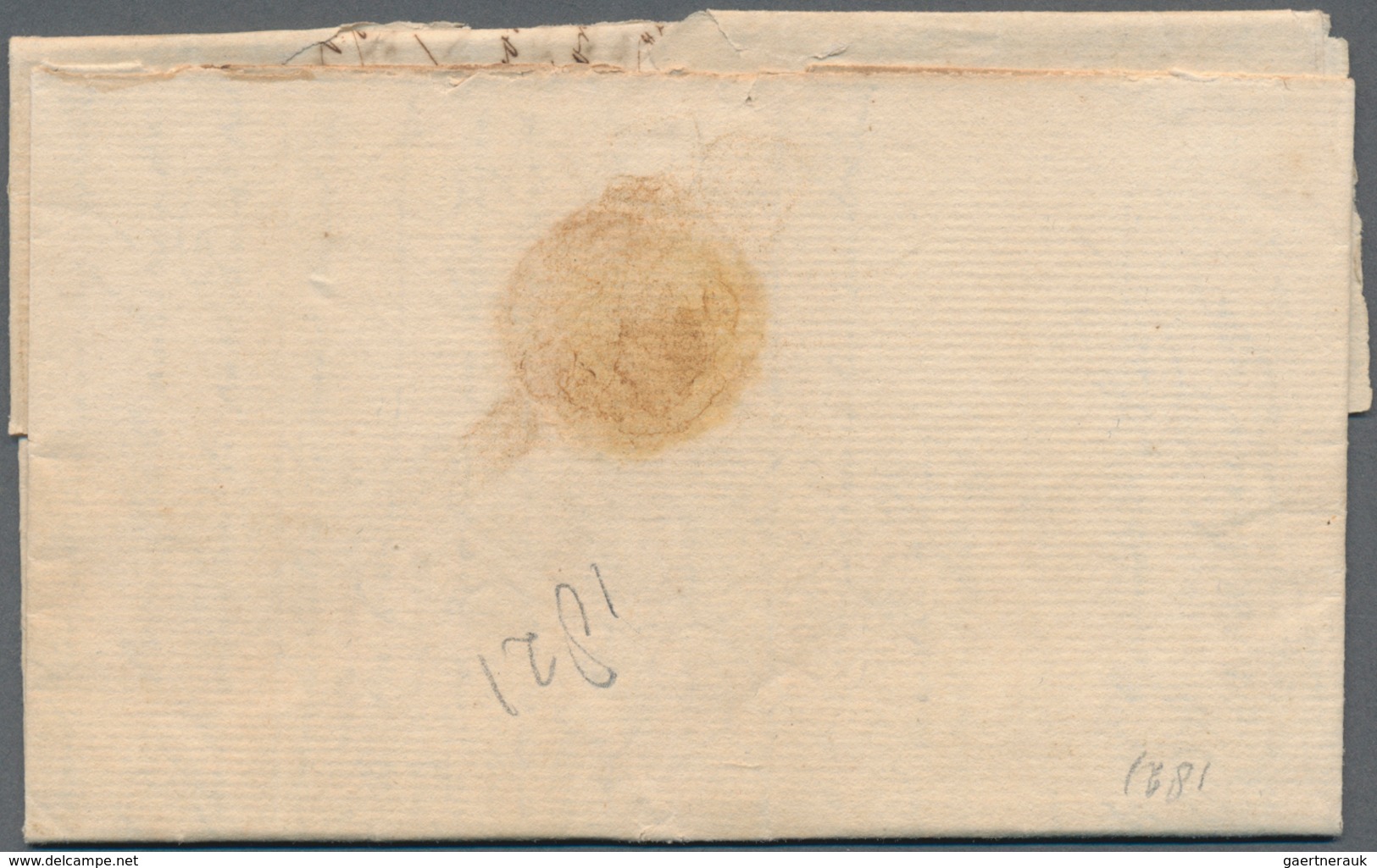 Niederländisch-Indien: 1821/1858, Group Of 3 Entire Letters From Batavia, Comprising Red Oval "BATAV - Niederländisch-Indien