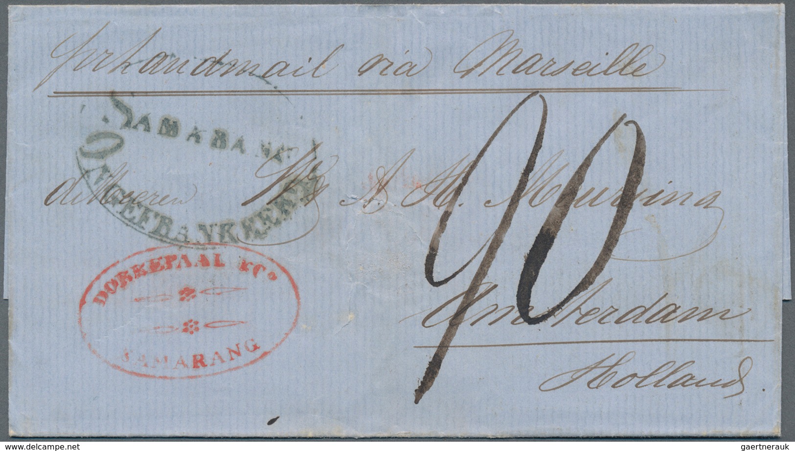 Niederländisch-Indien: 1829, Folded Letter-sheet With Boxed Handstamp SAMARANG/ONGEFRANKEERD In Blac - Netherlands Indies