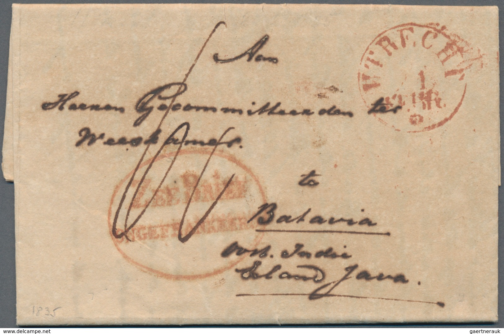 Niederländisch-Indien: 1835 Ca., Entire Letter And Two Letter-sheets/-fragments From Utrecht Address - Nederlands-Indië