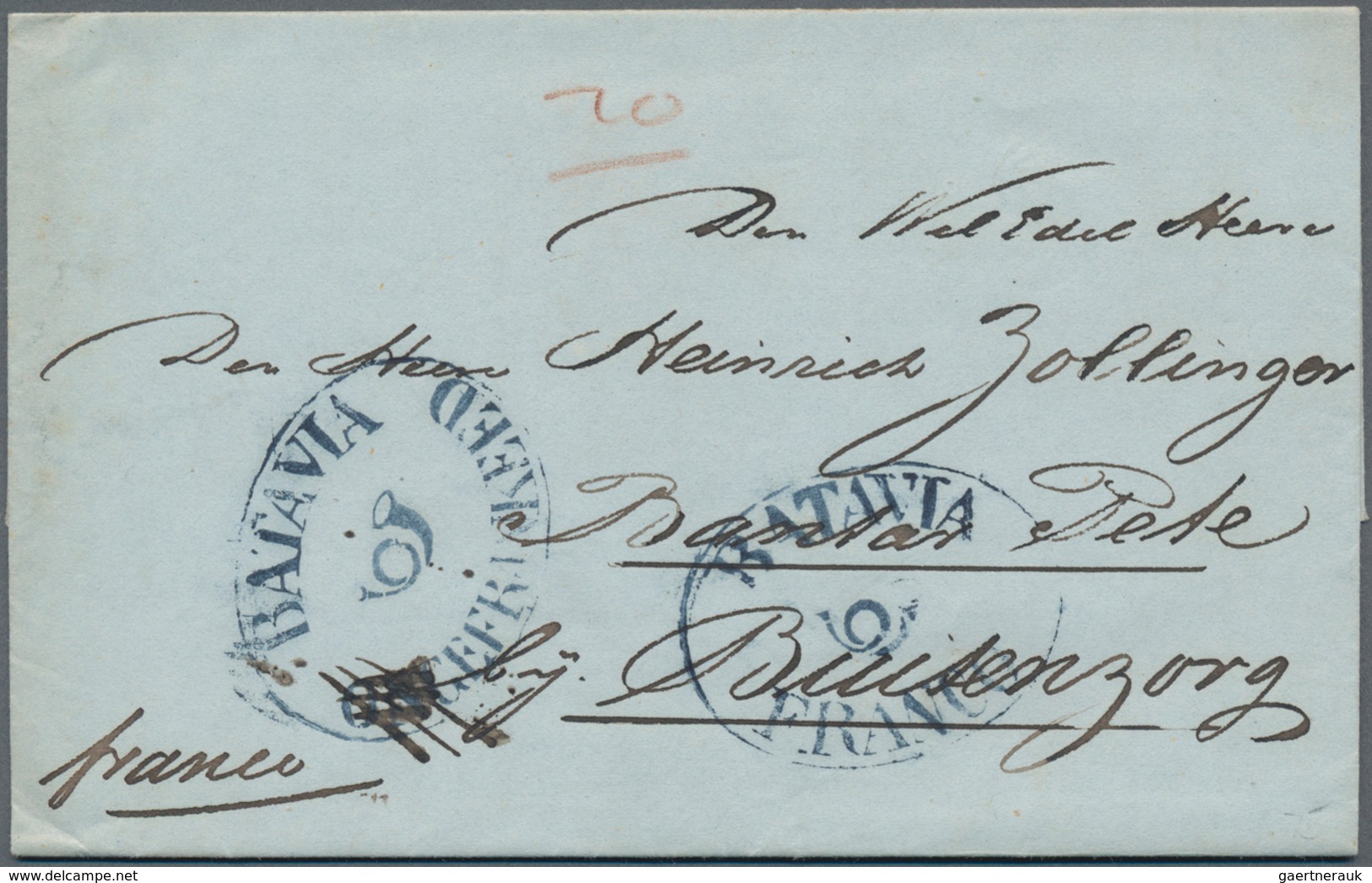 Niederländisch-Indien: 1844, Entire Letter From Batavia To Buitenzorg, On The Frontside Oval "BATAVI - Niederländisch-Indien