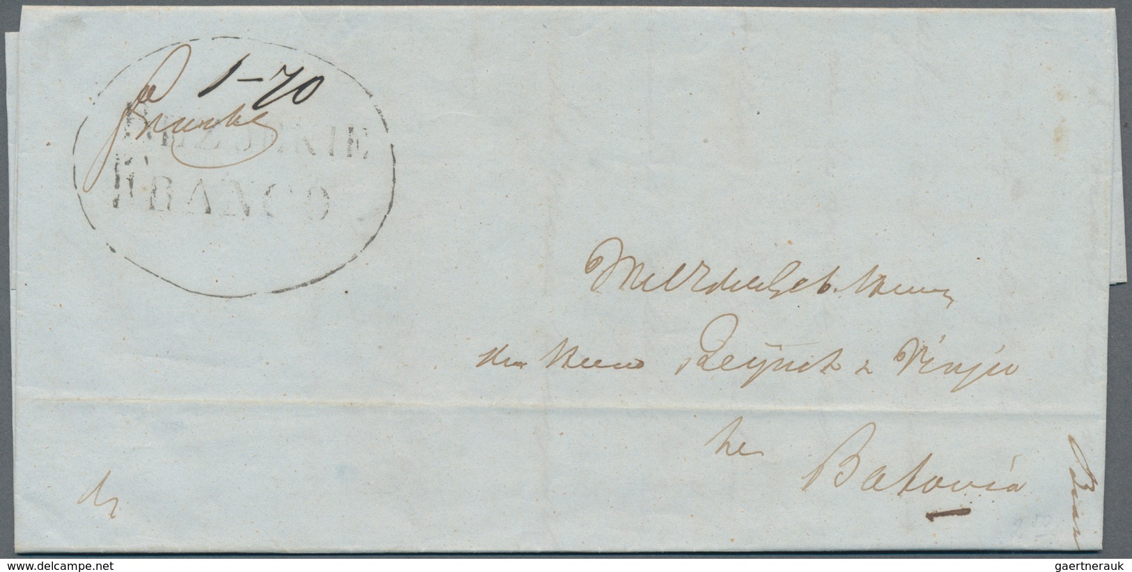 Niederländisch-Indien: 1844/1855, Group Of 3 Entire Letters With Oval Postmarks, Each Addressed To B - Niederländisch-Indien