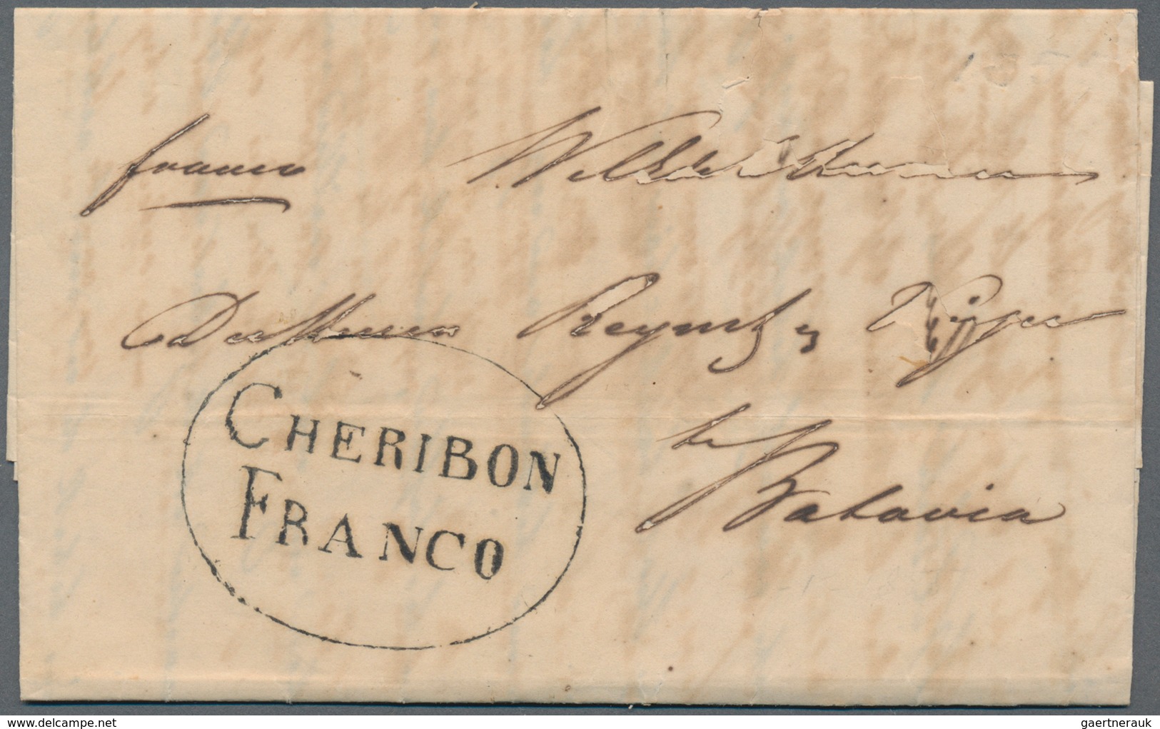 Niederländisch-Indien: 1844/1855, Group Of 3 Entire Letters With Oval Postmarks, Each Addressed To B - Netherlands Indies