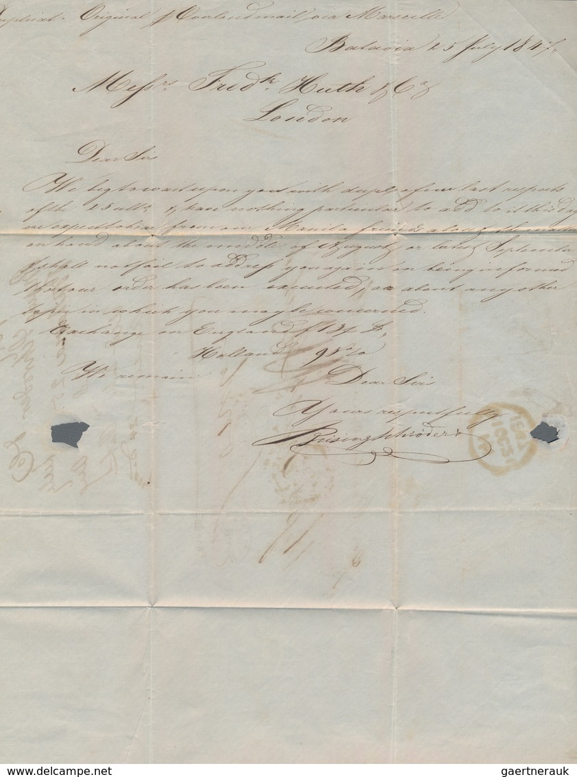 Niederländisch-Indien: 1847, Entire Folded Letter Dated "Batavia 28 Augustus 1847" To London, Endors - Nederlands-Indië