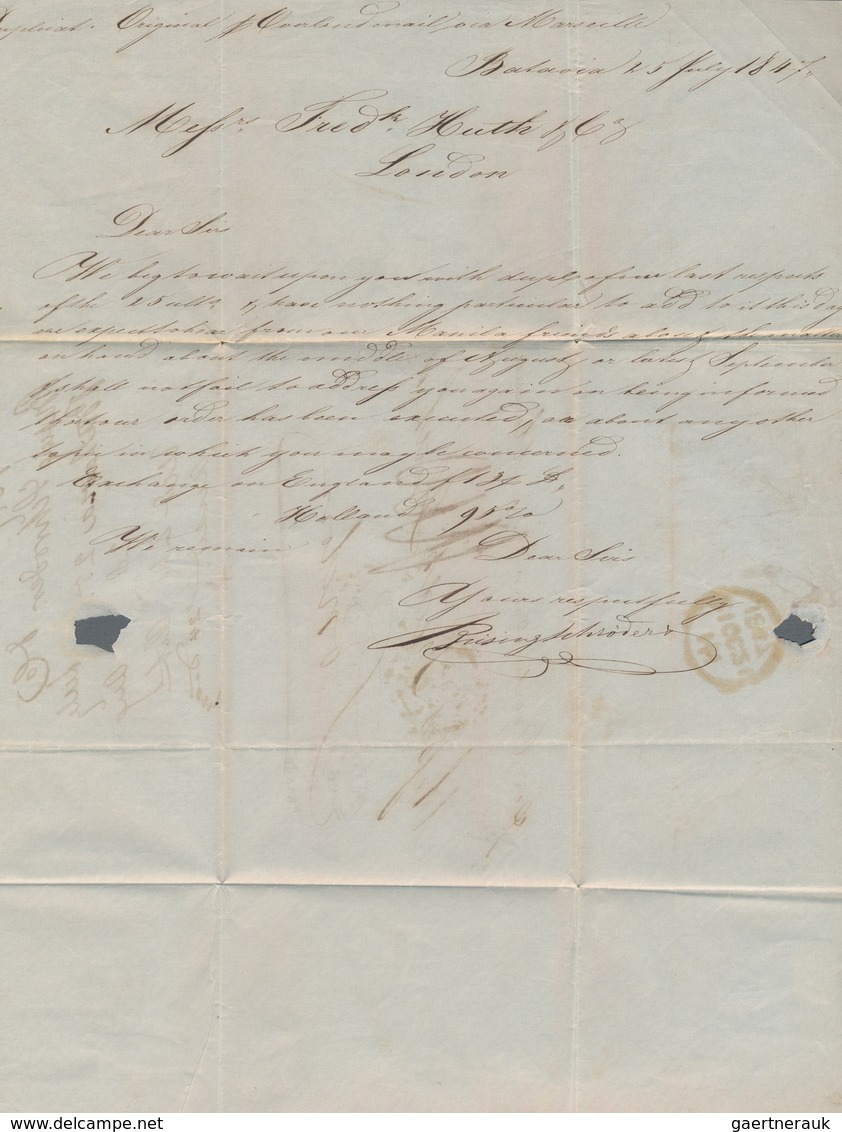 Niederländisch-Indien: 1847, Entire Folded Letter Dated "Batavia 28 Augustus 1847" To London, Endors - Netherlands Indies