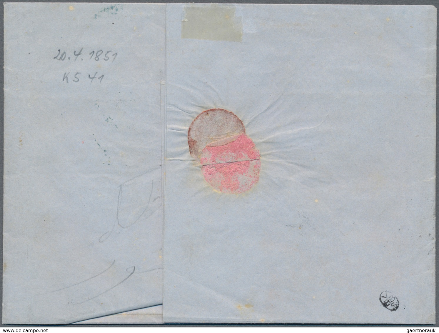 Niederländisch-Indien: 1854, Incomming Mail: Full Paid Fresh Stampless Folded Entire Letter With Tax - Niederländisch-Indien