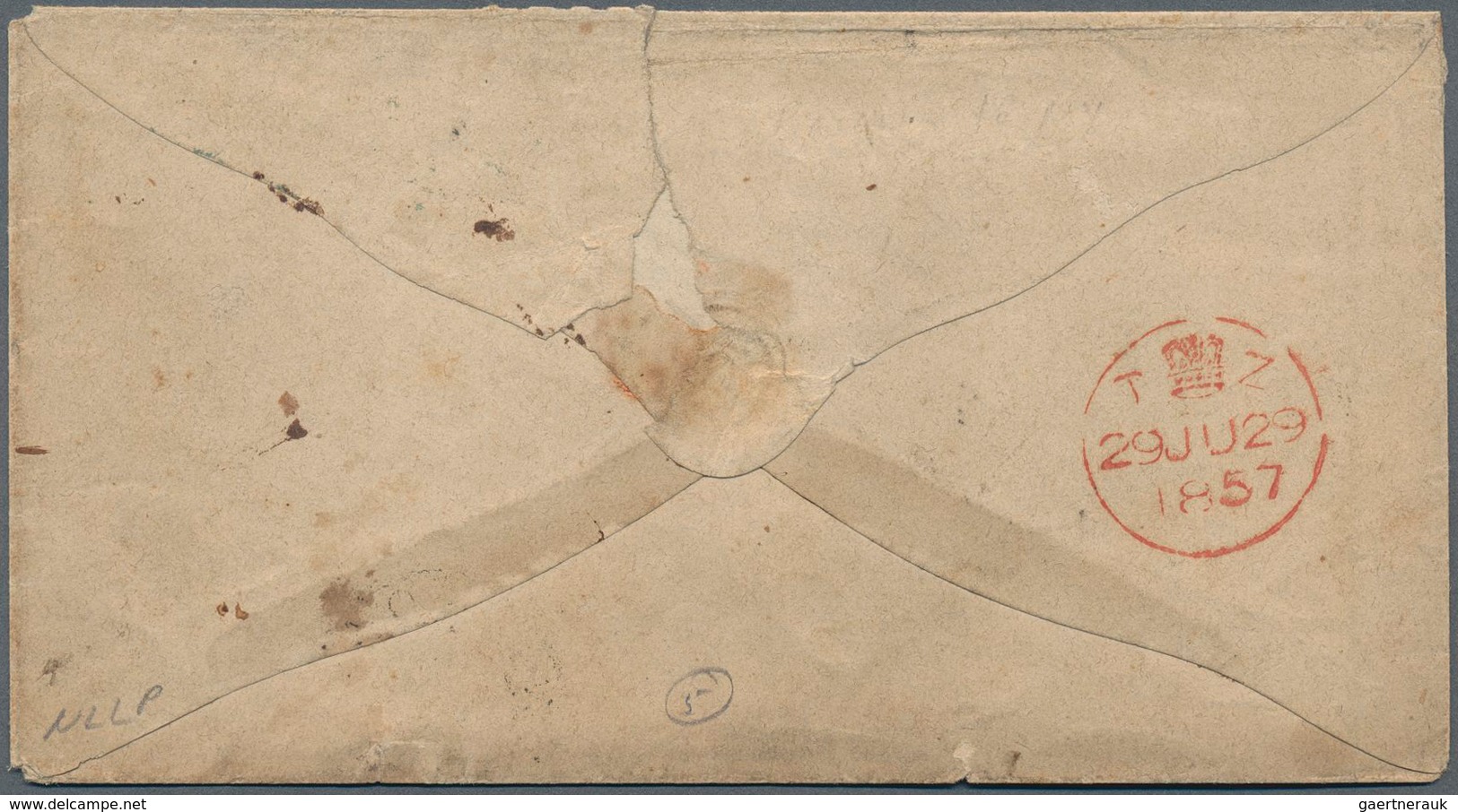Niederländisch-Indien: 1857 Stampless Pre-philatelic Cover From Batavia To New Orleans, U.S.A. Via S - Nederlands-Indië
