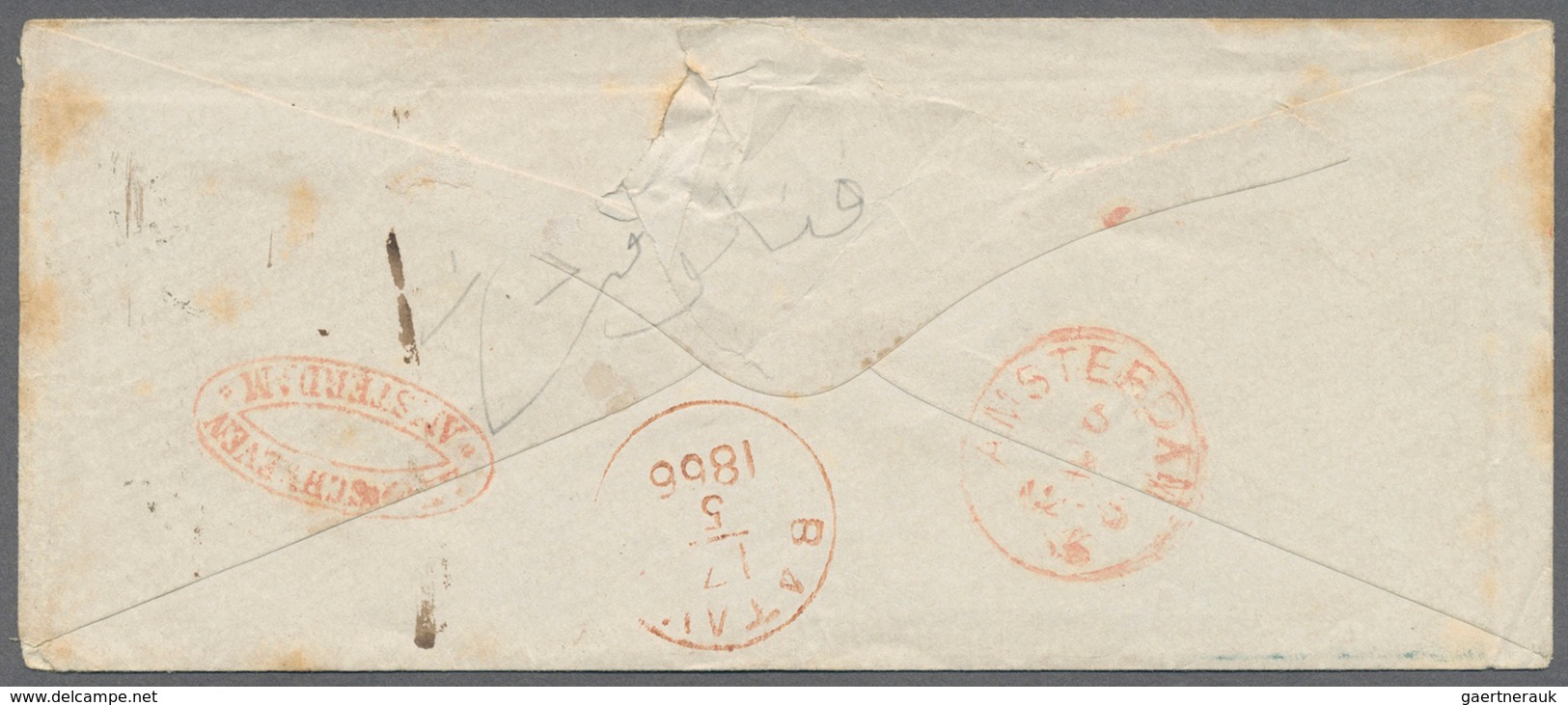 Niederländisch-Indien: 1866, Incoming Mail, Cover From ”Cleve 5 4 66”/Prussia, Originally To Amsterd - Netherlands Indies