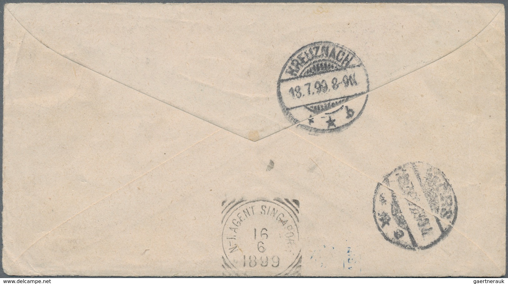 Niederländisch-Indien: 1896, Two Stationery Envelopes: Oval 12½ C Grey Uprated 12½ C And 15 C Occre - Netherlands Indies