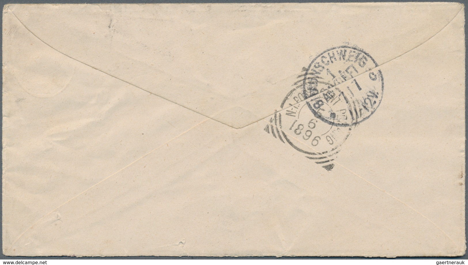 Niederländisch-Indien: 1896, Two Stationery Envelopes: Oval 12½ C Grey Uprated 12½ C And 15 C Occre - Niederländisch-Indien