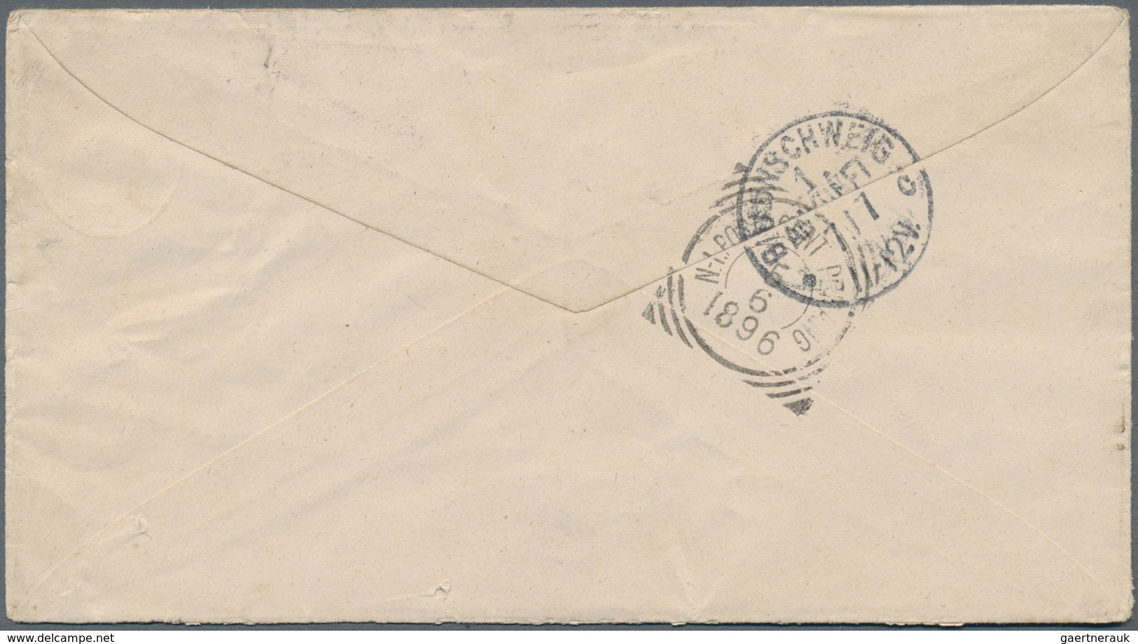 Niederländisch-Indien: 1896, Two Stationery Envelopes: Oval 12½ C Grey Uprated 12½ C And 15 C Occre - Netherlands Indies