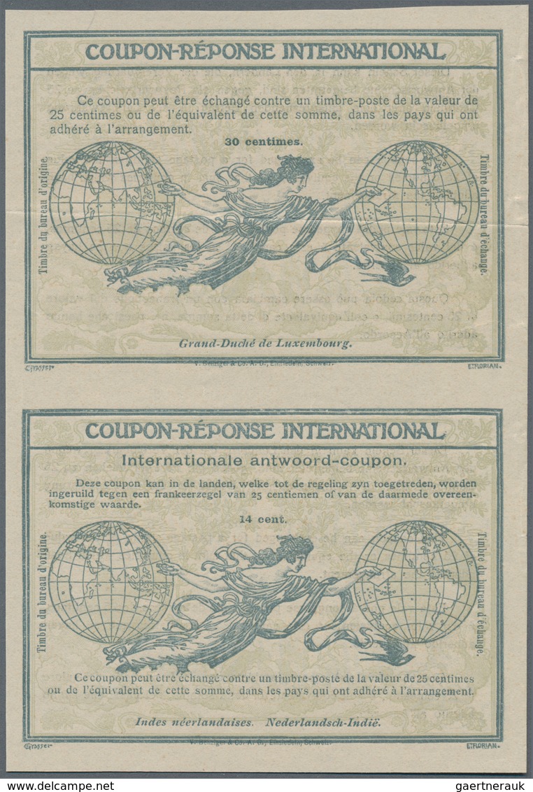Niederländisch-Indien: 1900's International Reply Coupon "Rome" Vertical Pair, For Dutch Indies At B - Nederlands-Indië
