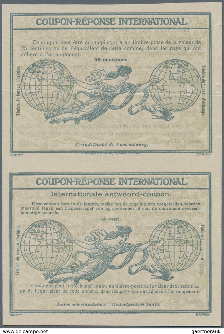 Niederländisch-Indien: 1900's International Reply Coupon "Rome" Vertical Pair, For Dutch Indies At B - Netherlands Indies