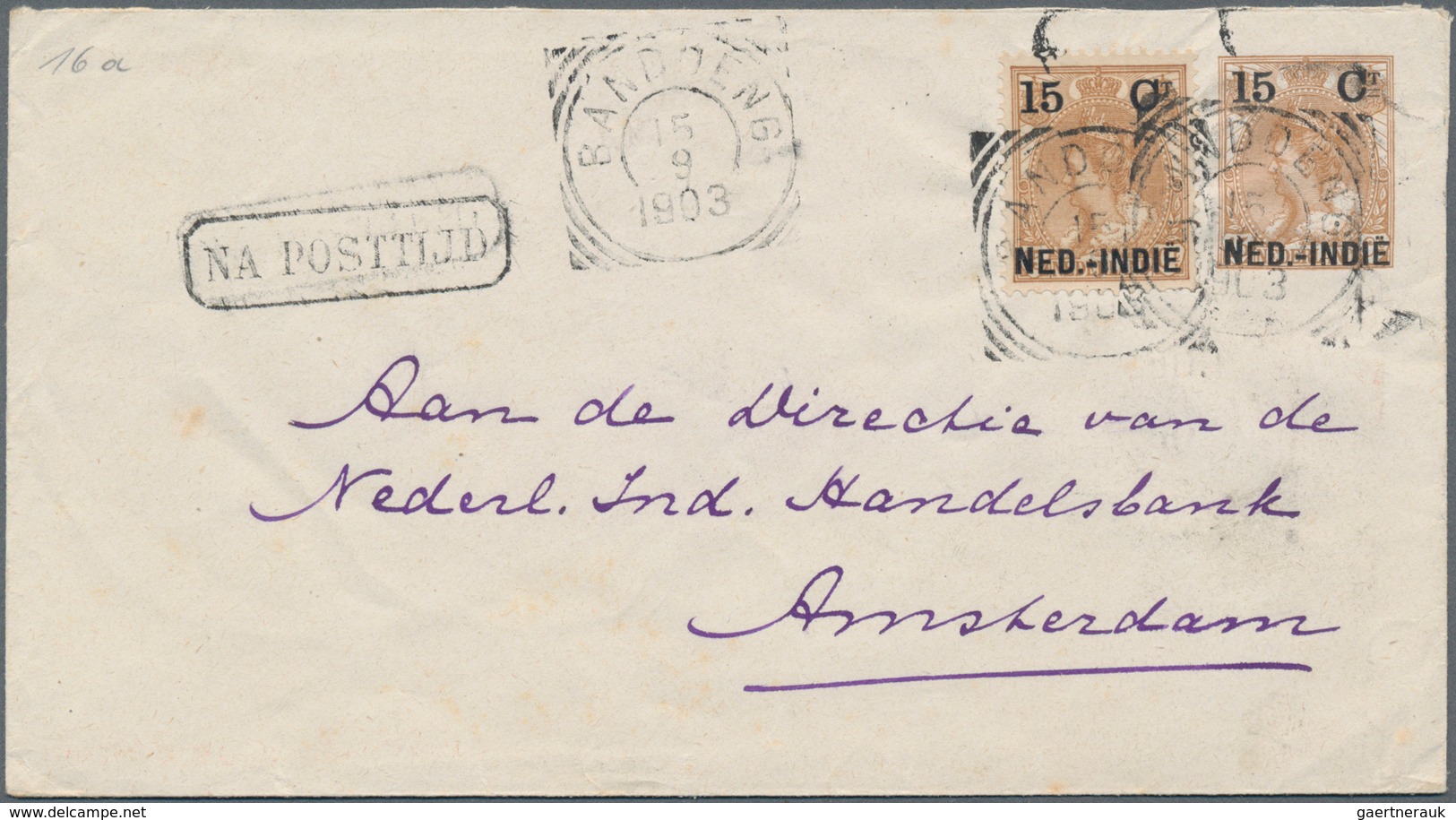 Niederländisch-Indien: 1903, Two Stationery Envelopes With Imprints: "12½ Ct NED-INDIE." On 20 C Blu - Niederländisch-Indien