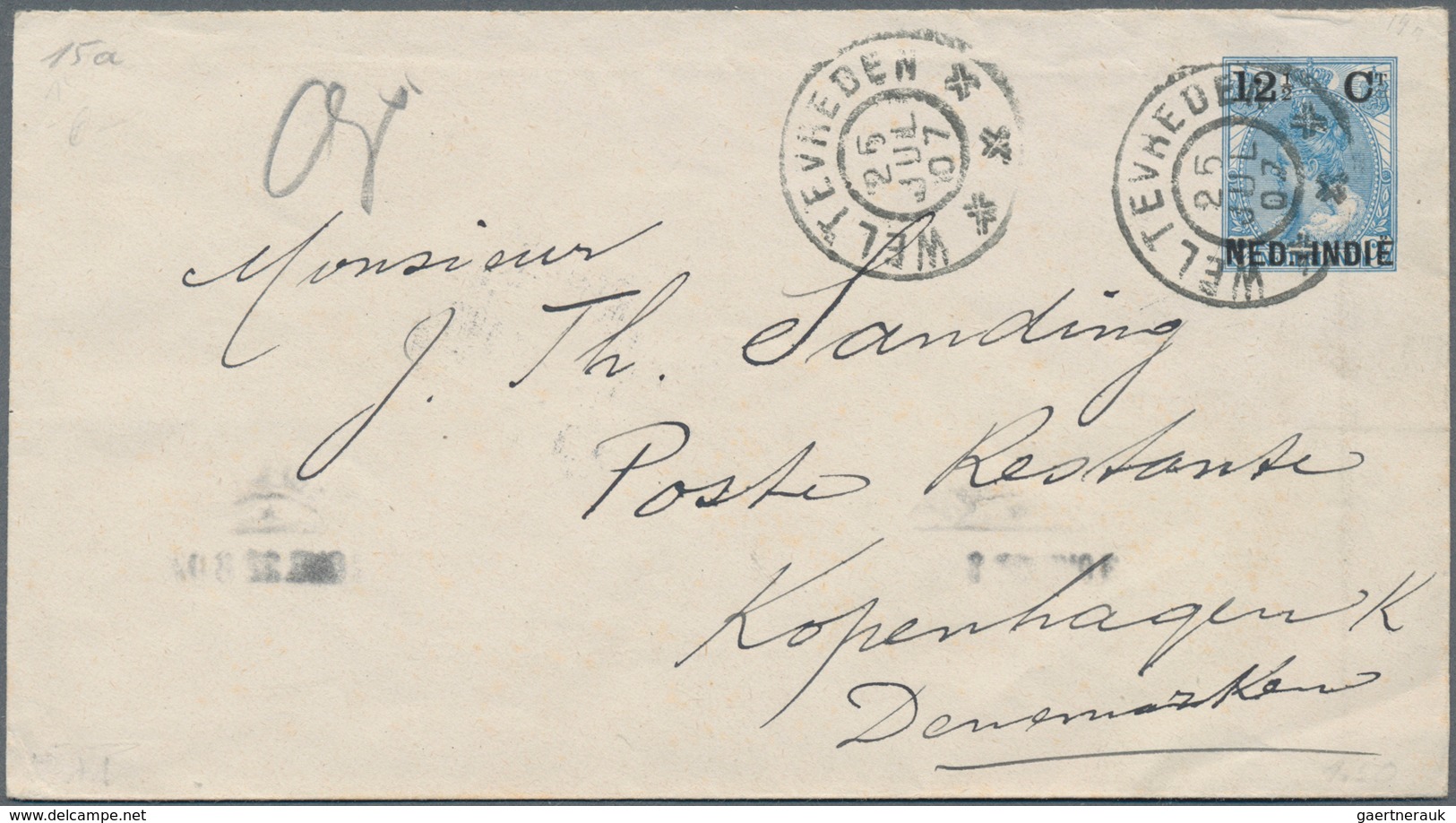 Niederländisch-Indien: 1903, Two Stationery Envelopes With Imprints: "12½ Ct NED-INDIE." On 20 C Blu - Netherlands Indies