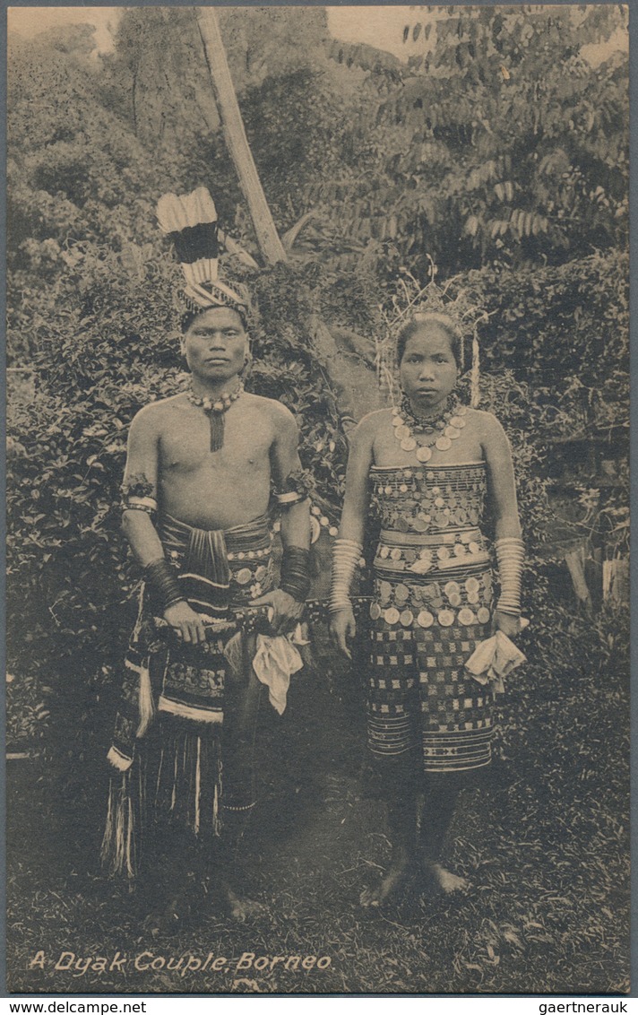 Nordborneo: 1900's: Four Different Picture Postcards Depicting Dyak Women (2), Dyak Couple And Murut - Nordborneo (...-1963)