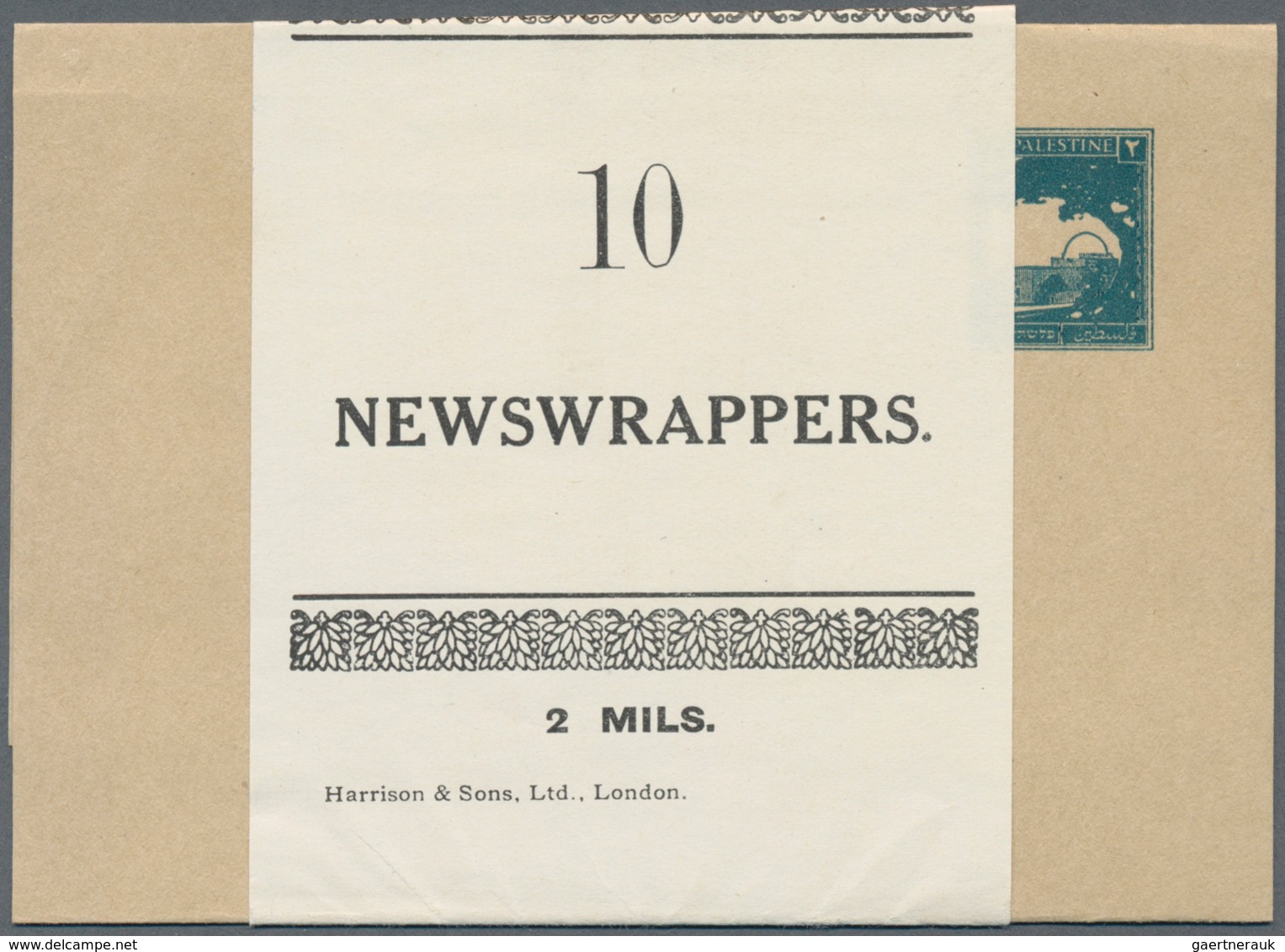 Palästina: 1931, Two Unused Wrappers: 2m. Dark Blue (this One With Relating Harrison's Banderole "10 - Palestina