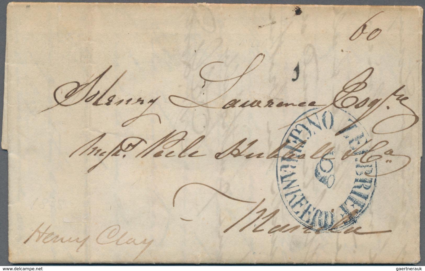 Philippinen: 1838, Incoming Mail From BOSTON/USA To Henry Lawrence In Manila Via The Forwarding Agen - Philippines