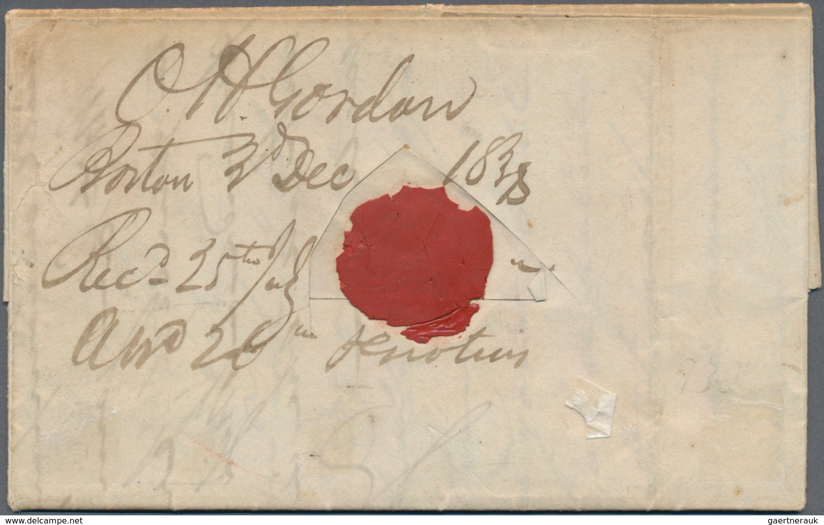 Philippinen: 1838, Incoming Mail From BOSTON/USA To Henry Lawrence In Manila Via The Forwarding Agen - Philippinen