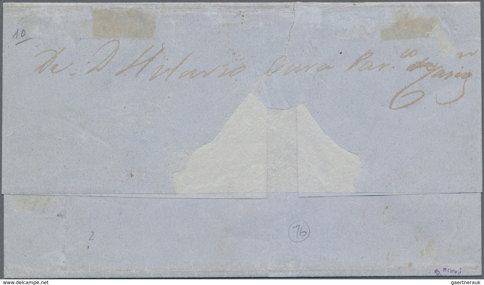 Philippinen: 1862, Pair 5 Cuartos Vermilion And Single 2 Reales Carmine On Blueish Paper. ALBAY To M - Philippinen