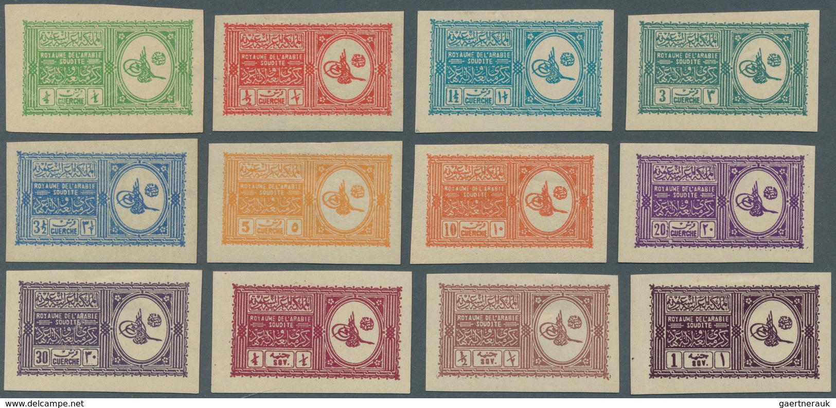 Saudi-Arabien: 1934, Proclamation Of King Ibn Saud Set, Imperforated, Unused Mounted Mint First Moun - Saudi-Arabien