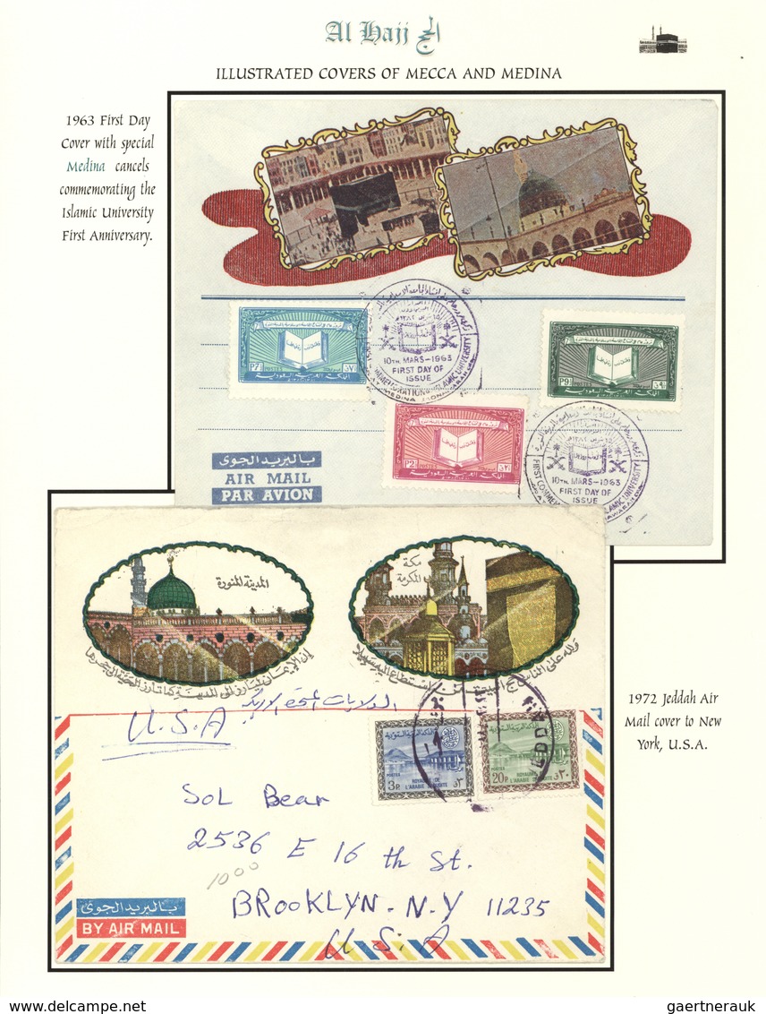 Saudi-Arabien: 1963-72, Two Pilgrim Envelopes "AL-HAJJ" With Decorative Imprints Holy Kaaba, One Pos - Saudi-Arabien