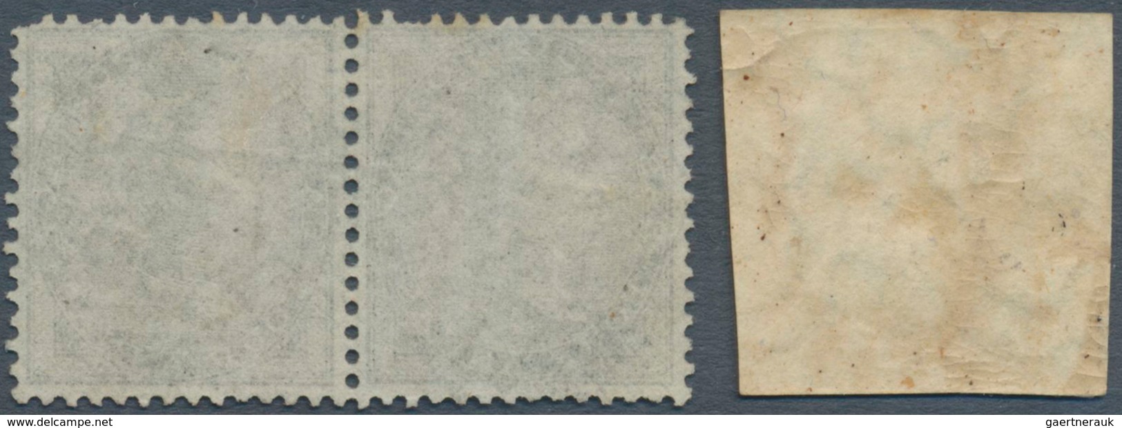 Singapur: 1854/1856: Indian Lithographed ½a. Deep Blue, Used In Singapore And Cancelled By Numeral " - Singapur (...-1959)