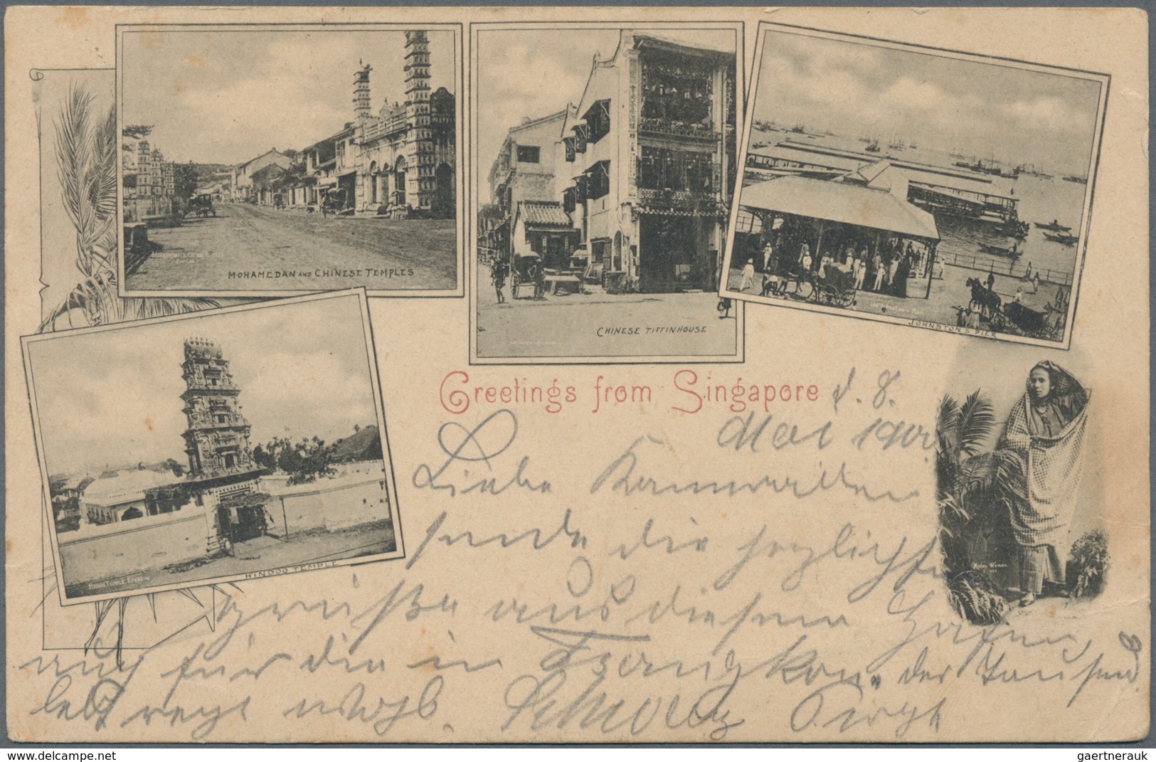 Singapur: 1900/1902 Tanjong Pagar: Two Singapore Picture Postcards Used At Tanjong Pagar P.O., I.e. - Singapore (...-1959)