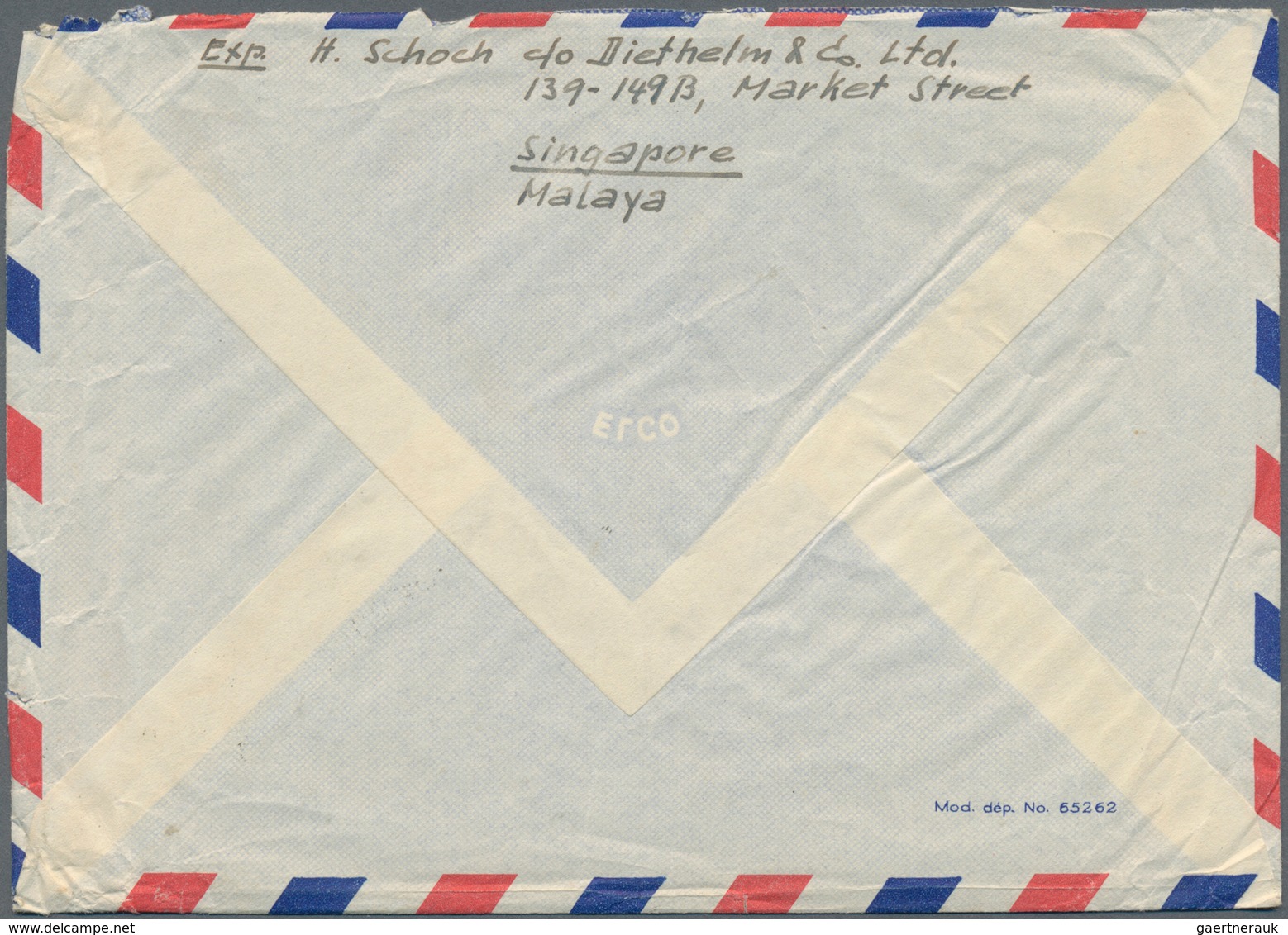 Singapur: 1949-50 Four Airmail Envelopes From Singapore To St. Gallen, Switzerland Including Three R - Singapur (...-1959)