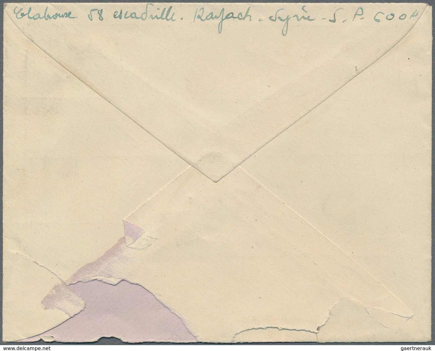 Syrien: 1923, French Military Mail Five Covers Tied By "TRESOR ET POSTES 600A - 3/8/23" Cds., "T.E.P - Syrien