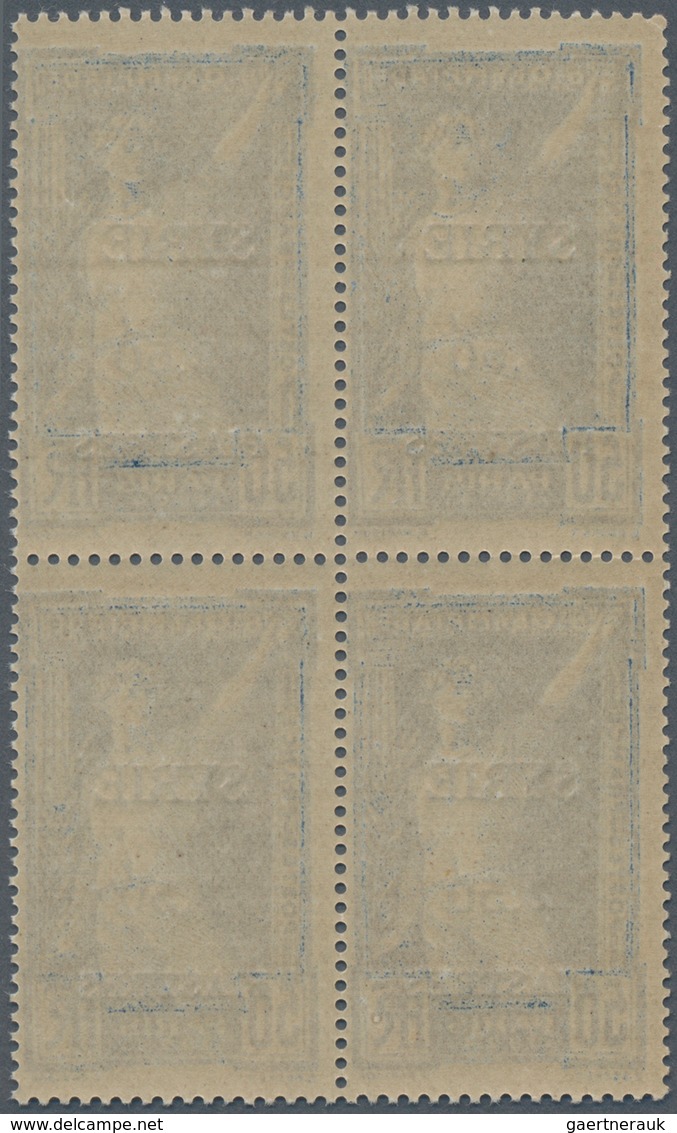 Syrien: 1924, 50 C Green To 2,50 Pia. Blue In Blocks Of Four Mint Never Hinged (880.- For *) - Syrië